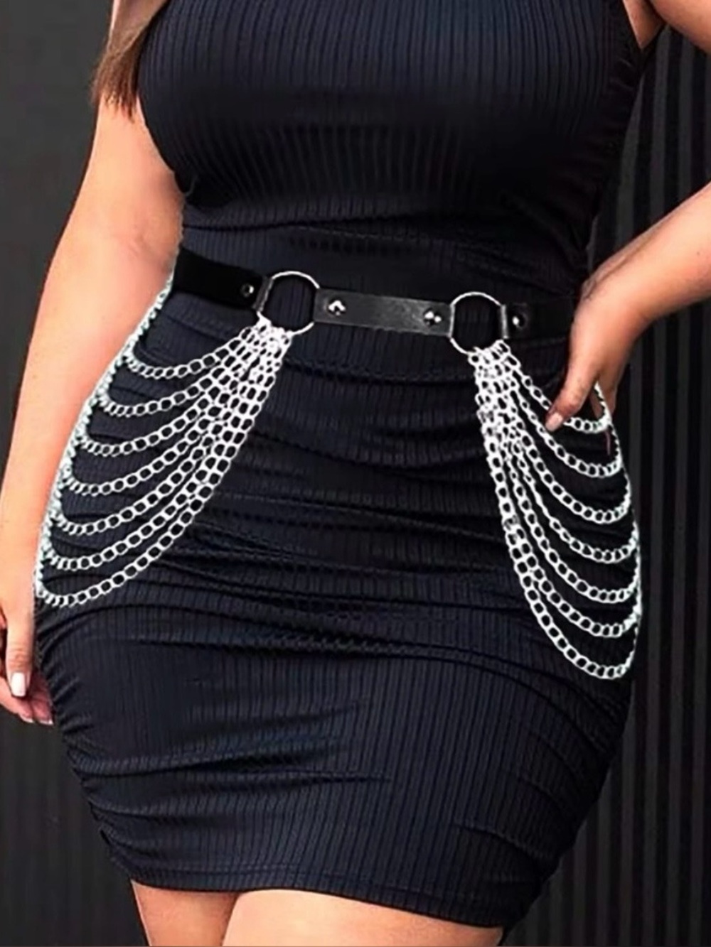 NWT Festival Faux Leather Belly Chain Belt | Plus Size